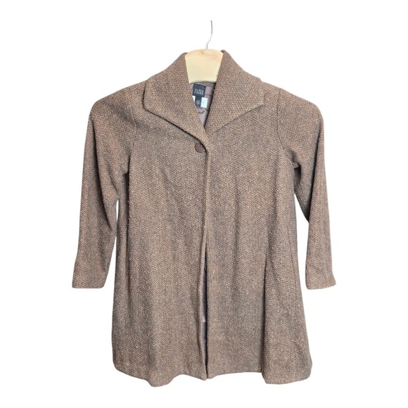 Eileen Fisher for Neiman Marcus Women's S Brown Alpaca Cotton Jacket 2007 Collab - Picture 2 of 8